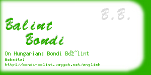 balint bondi business card